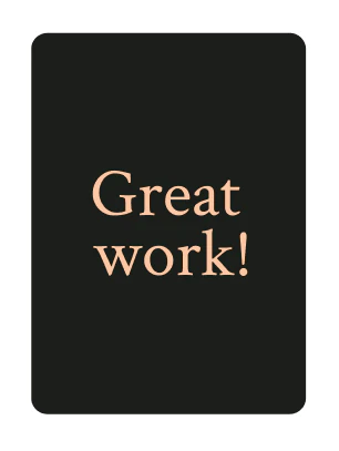 Great work card