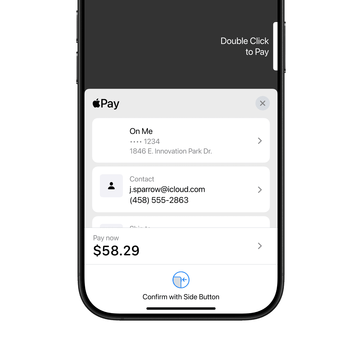 On Me cards being spent online using apple pay